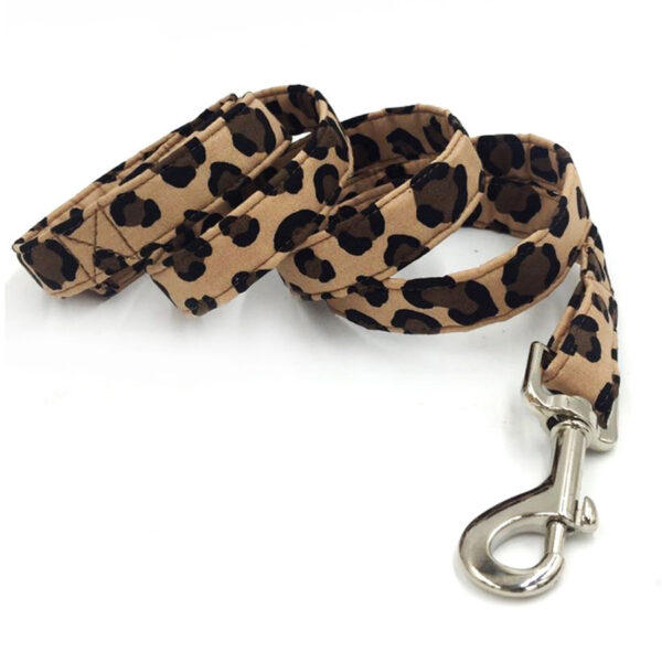 Dog's Leopard Patterned Collar and Leash Set - Image 5