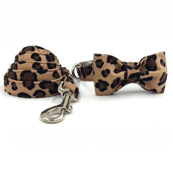 Dog's Leopard Patterned Collar and Leash Set - Image 3