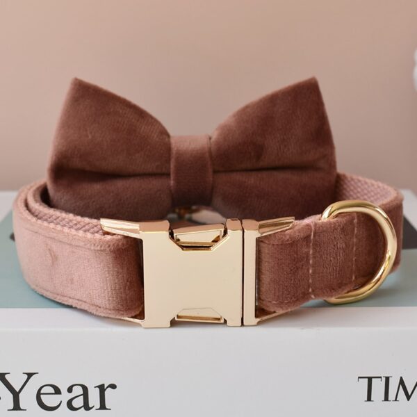 Dog's Personalized Soft Brown Collar - Image 3