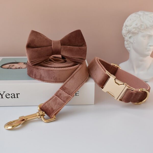 Dog's Personalized Soft Brown Collar