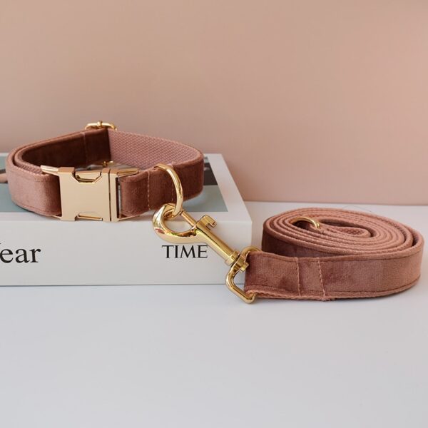 Dog's Personalized Soft Brown Collar - Image 4