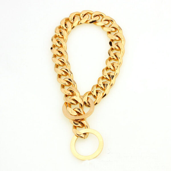 Wide Stainless Steel Chain Dog Collar - Image 4