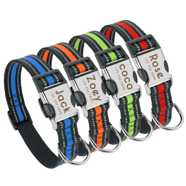 Dog's Striped Reflective Collar - Image 5