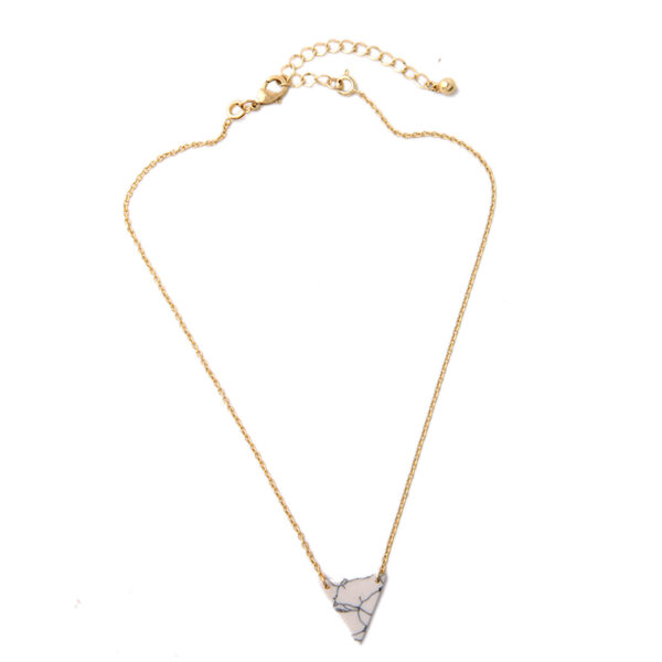 Marble Triangle Shaped Pendant Necklace - Image 5