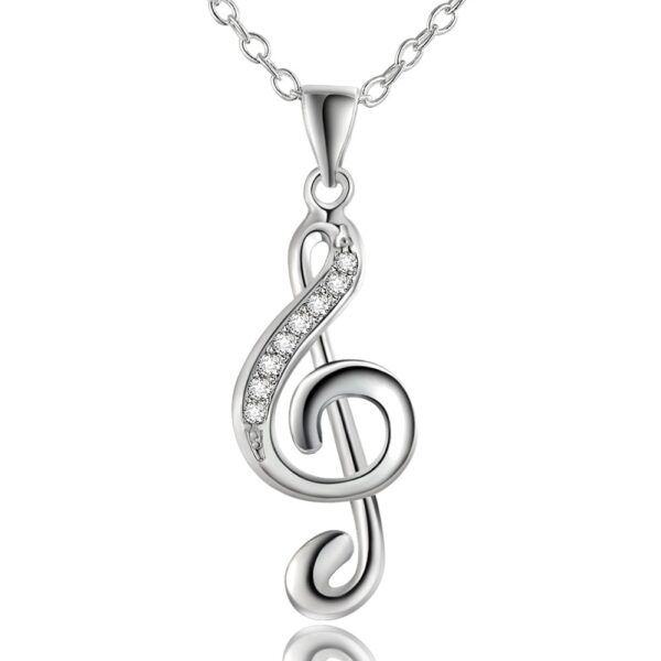Exquisite Violin Clef Shaped Silver Plated Women's Pendant