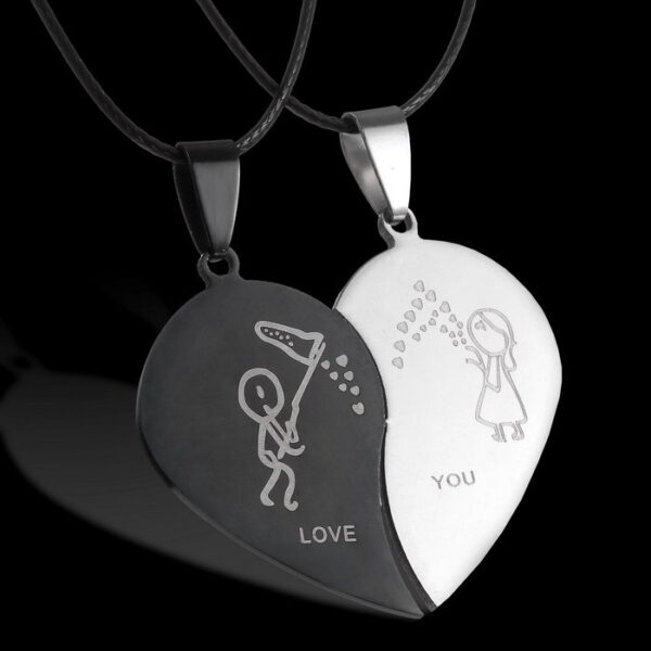 Couples Jewelry Broken Heart Necklaces - Image 4