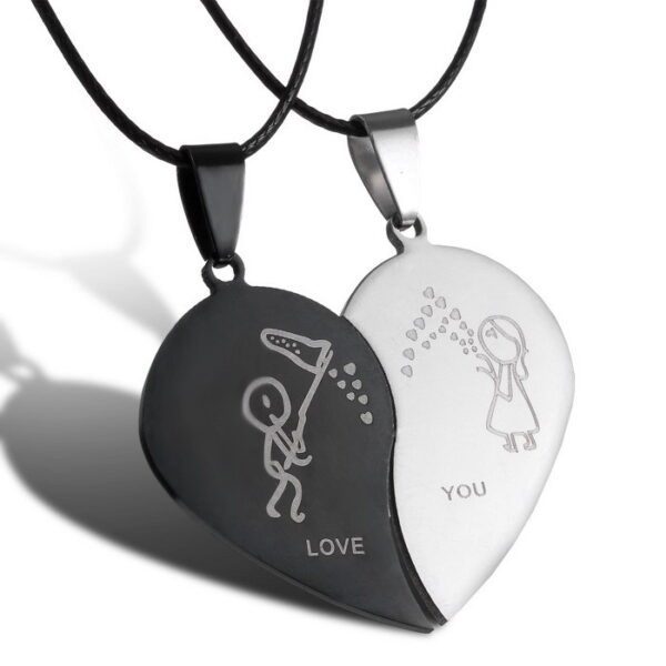 Couples Jewelry Broken Heart Necklaces - Image 3