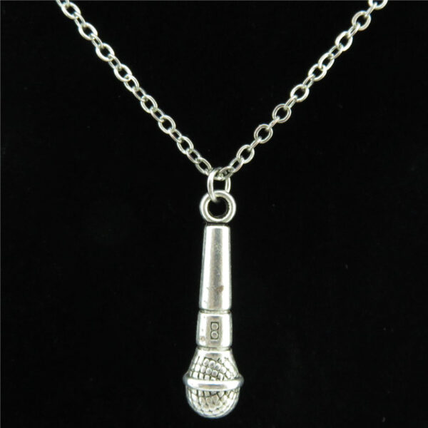 Microphone Shaped Pendant Necklace - Image 3
