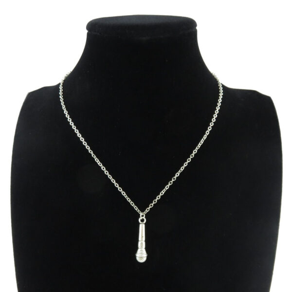 Microphone Shaped Pendant Necklace - Image 4