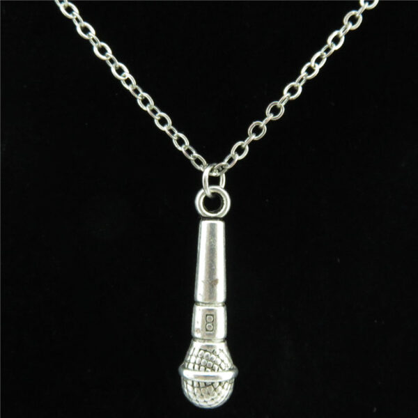 Microphone Shaped Pendant Necklace