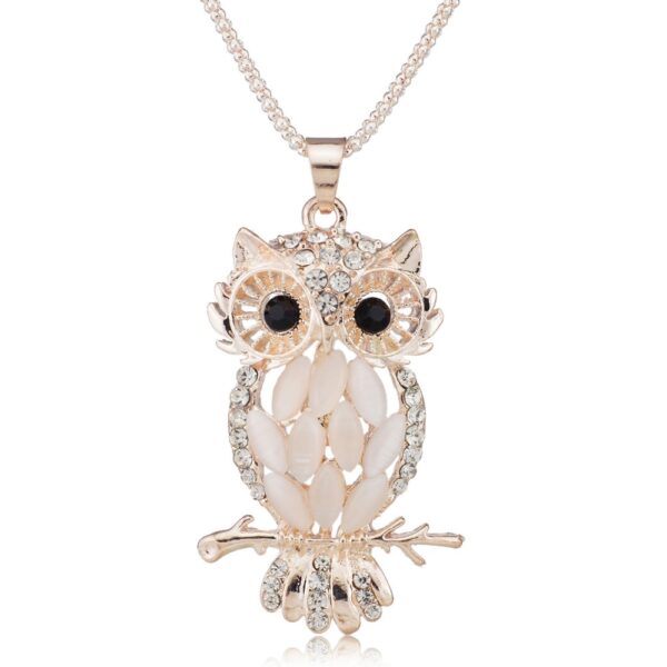 Women's Stylish Opal Owl Necklace