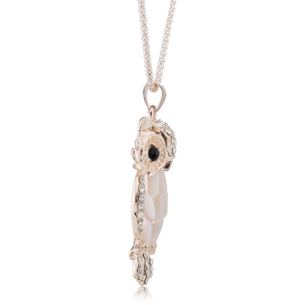 Women's Stylish Opal Owl Necklace - Image 3