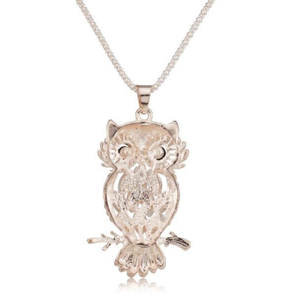 Women's Stylish Opal Owl Necklace - Image 4
