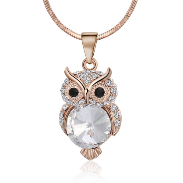 Rose Gold Owl Pendant Necklace