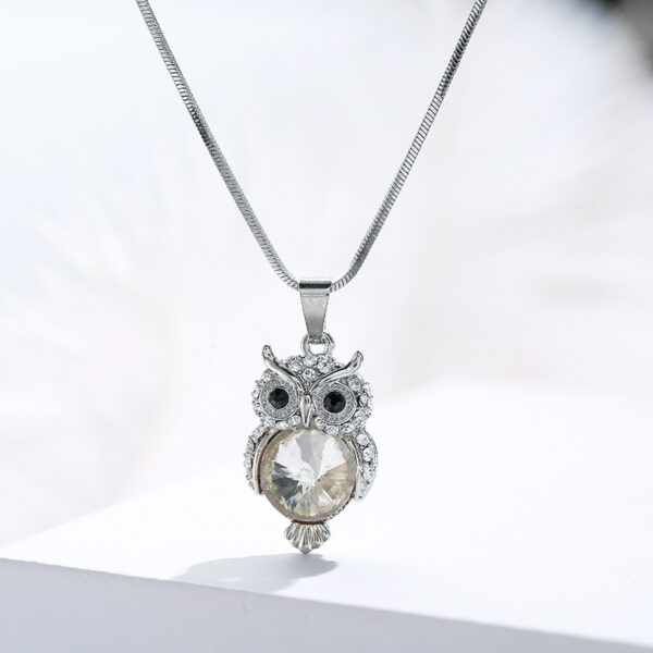 Rose Gold Owl Pendant Necklace - Image 3