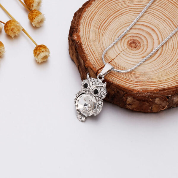 Rose Gold Owl Pendant Necklace - Image 4
