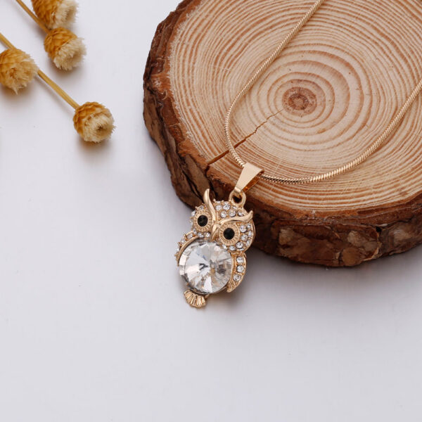 Rose Gold Owl Pendant Necklace - Image 5