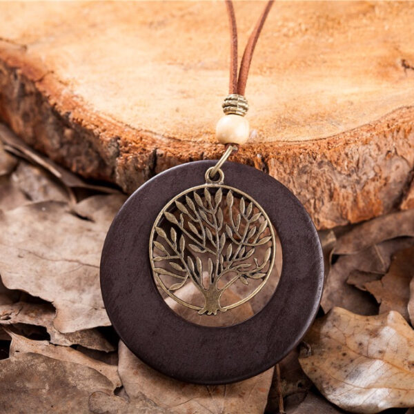 Wooden Tree of Life Pendant Necklace - Image 4