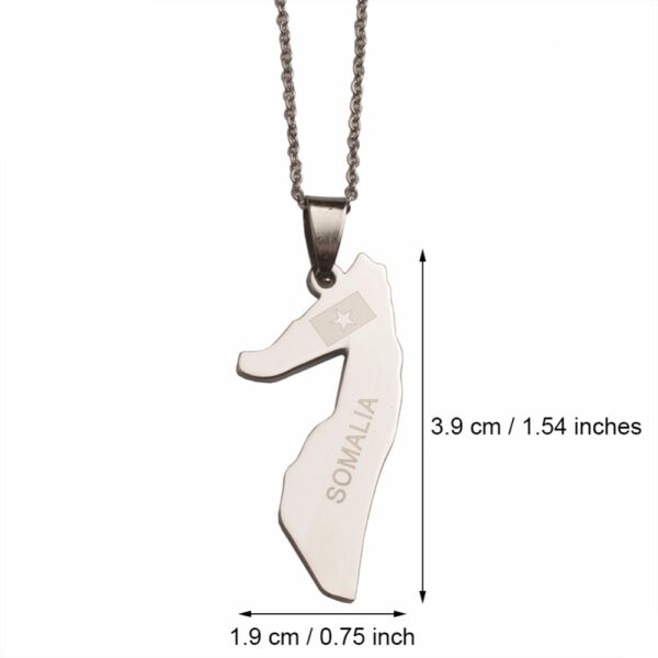 Somalia Country Map Shaped Silver Necklace - Image 5