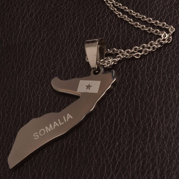 Somalia Country Map Shaped Silver Necklace - Image 7