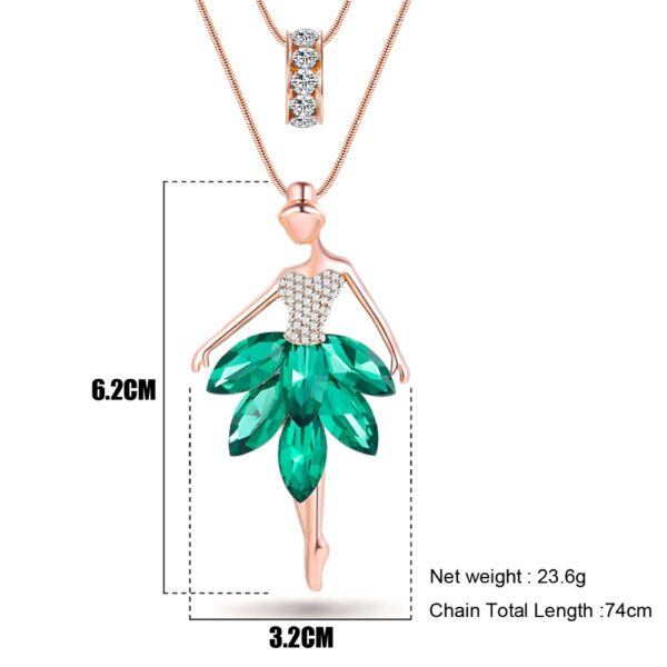 Cute Ballerina Shaped Pendant Necklace - Image 7