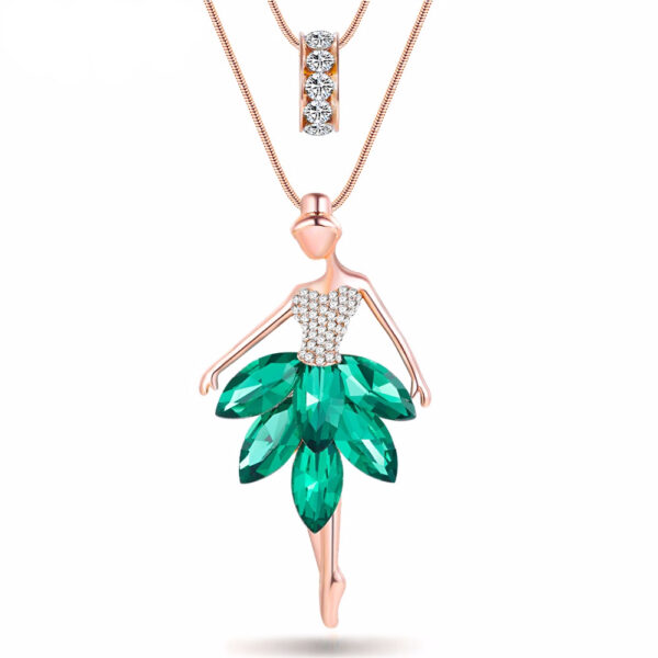 Cute Ballerina Shaped Pendant Necklace