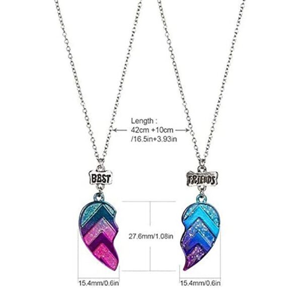 BFF Heart Pendant Necklace - Image 6