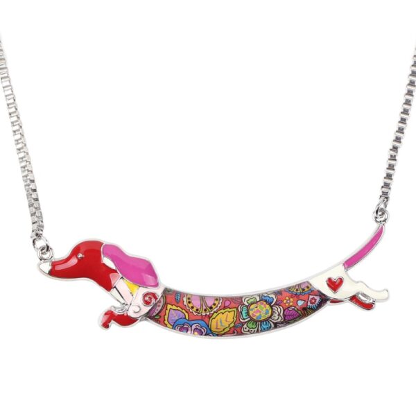 Fashion Necklace with Colorful Dachshund Pendant - Image 4