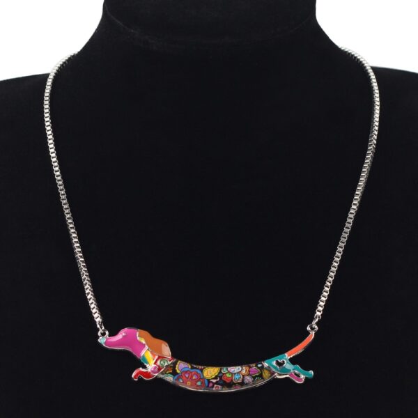 Fashion Necklace with Colorful Dachshund Pendant - Image 7
