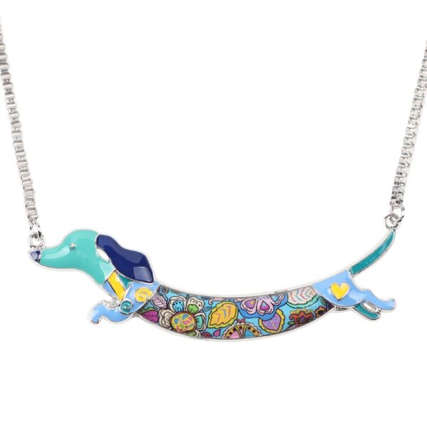 Fashion Necklace with Colorful Dachshund Pendant - Image 3