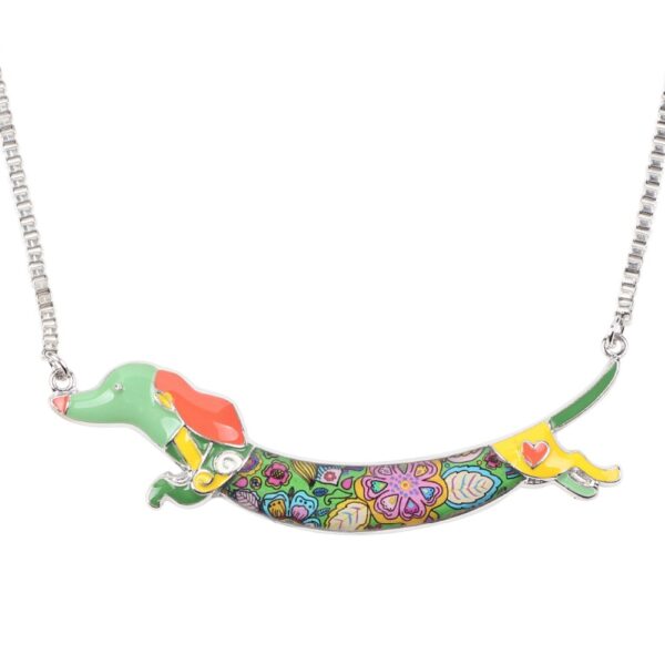 Fashion Necklace with Colorful Dachshund Pendant - Image 6