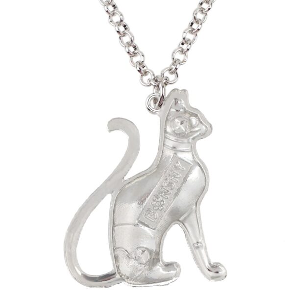 Elegant Enamel Floral Cat Necklace - Image 6