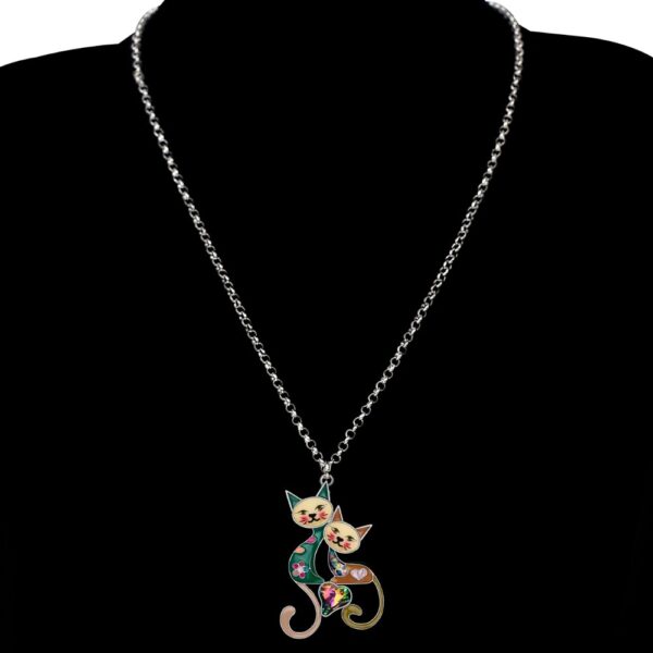 Alloy Rhinestone Crystal Cat Necklace - Image 7