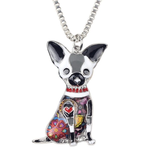 Women's Colorful Chihuahua Enamel Pendant Necklace - Image 5