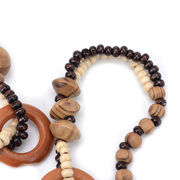Women's Ethnic Wooden Pendant Necklace - Image 4