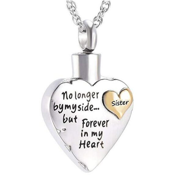 Women's Heart Shaped Memorial Necklace for Ashes - Image 4