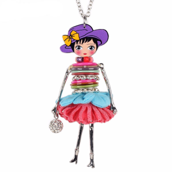 Cute Crystal Doll Necklace
