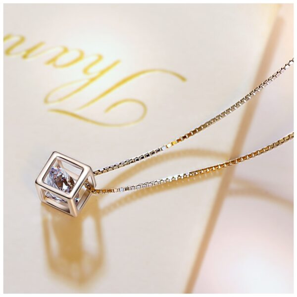 Women's Cube Designed Pendant with Crystal - Image 5