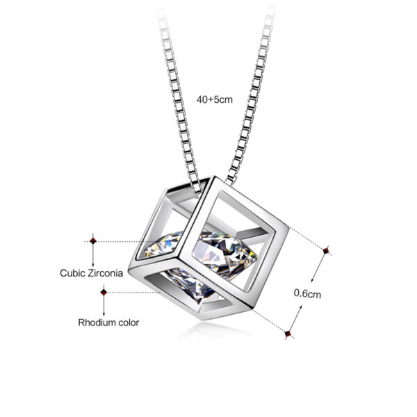 Women's Cube Designed Pendant with Crystal - Image 6