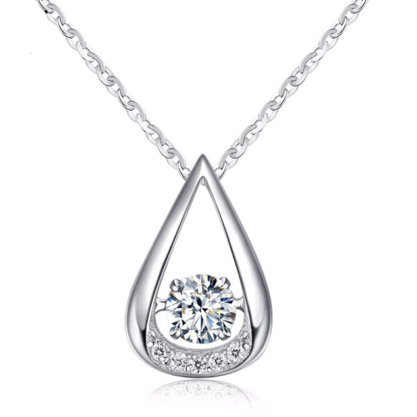 Women's Silver Water Drop Shaped Pendant Necklace