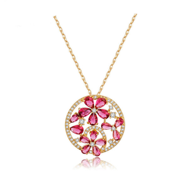 Elegant Round Shaped Floral Crystal Pendant