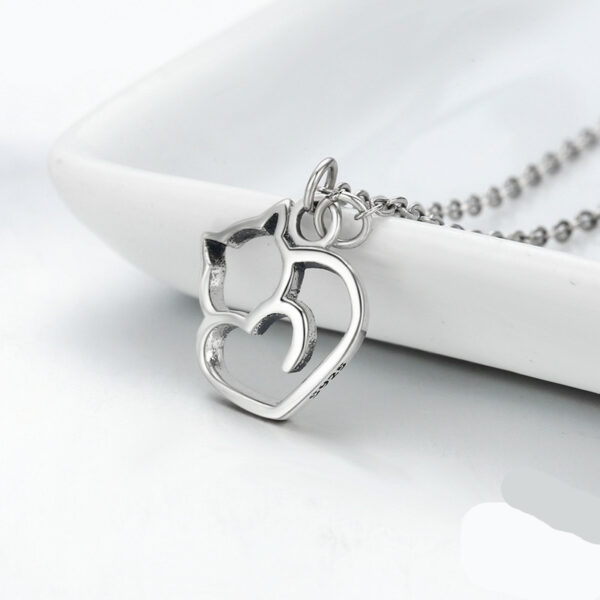 925 Sterling Silver Cat Pendant Necklace - Image 5