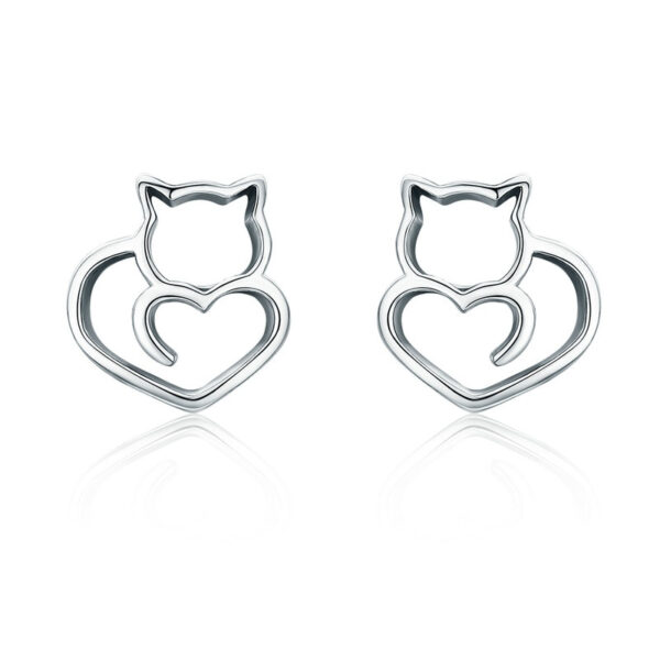 925 Sterling Silver Cat Pendant Necklace - Image 4