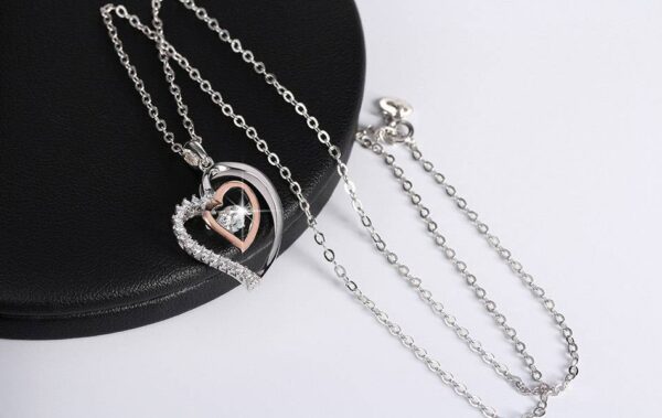 Silver Heart Shaped Pendant Necklace - Image 5