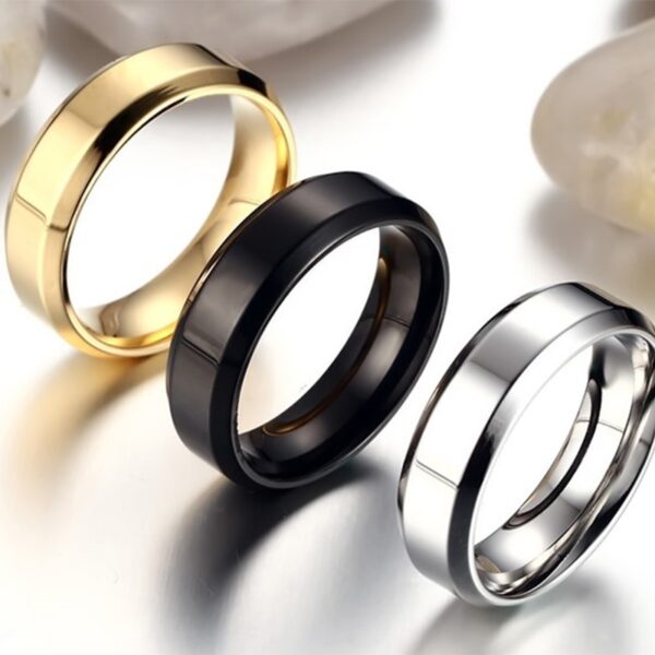 Elegant Classic Stainless Steel Wedding Ring - Image 6