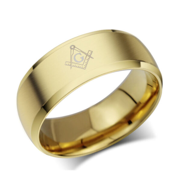 Charming Masonic Stainless Steel Men's Ring - Image 6