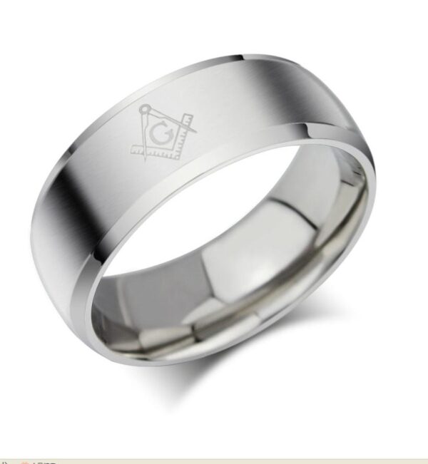 Charming Masonic Stainless Steel Men's Ring - Image 5