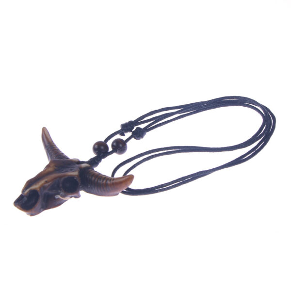 Tribal Necklace for Men with Bull Skull Pendant - Image 5