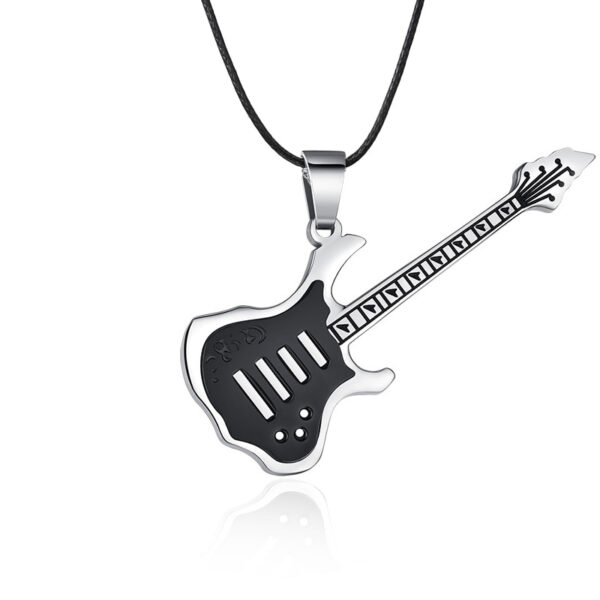 Men's Enamel Guitar Pendant Necklace - Image 3