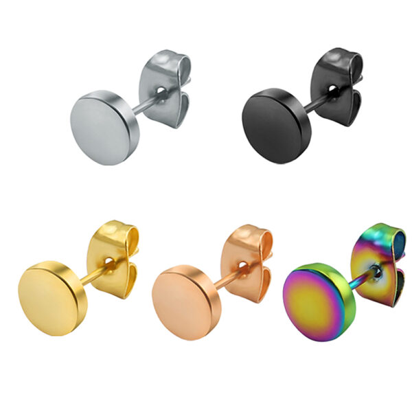 Round Clasp Men's Earrings - Image 5